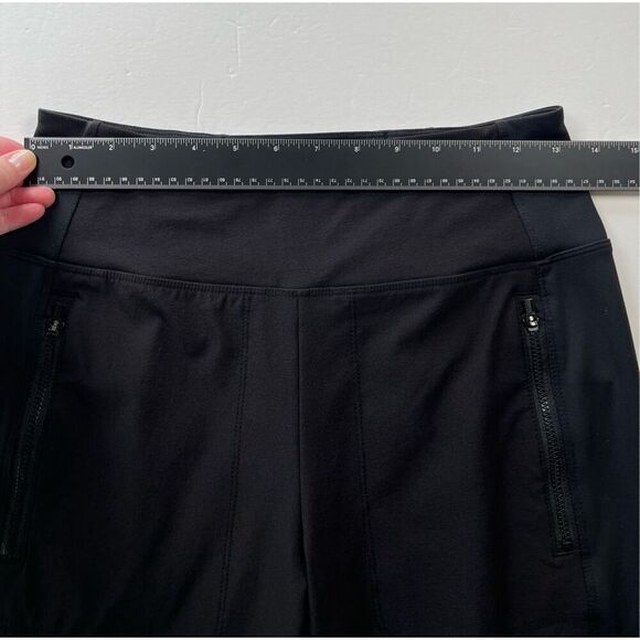 Athleta Headlands Hybrid Tight Zip Pockets Zip Back Ankle Black Size 10 353469 - Picture 6 of 11